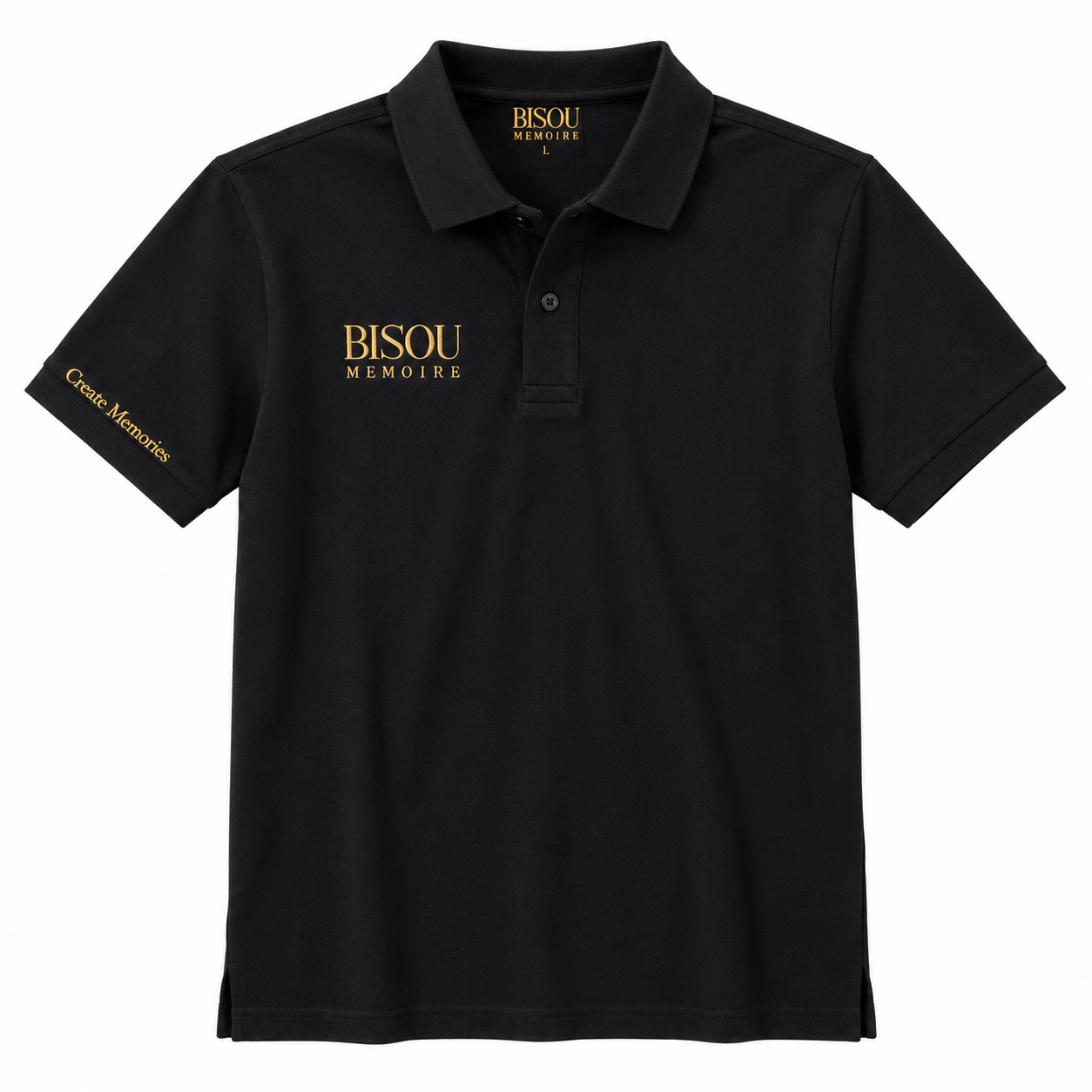 Gold Emblem Black Polo Shirt
