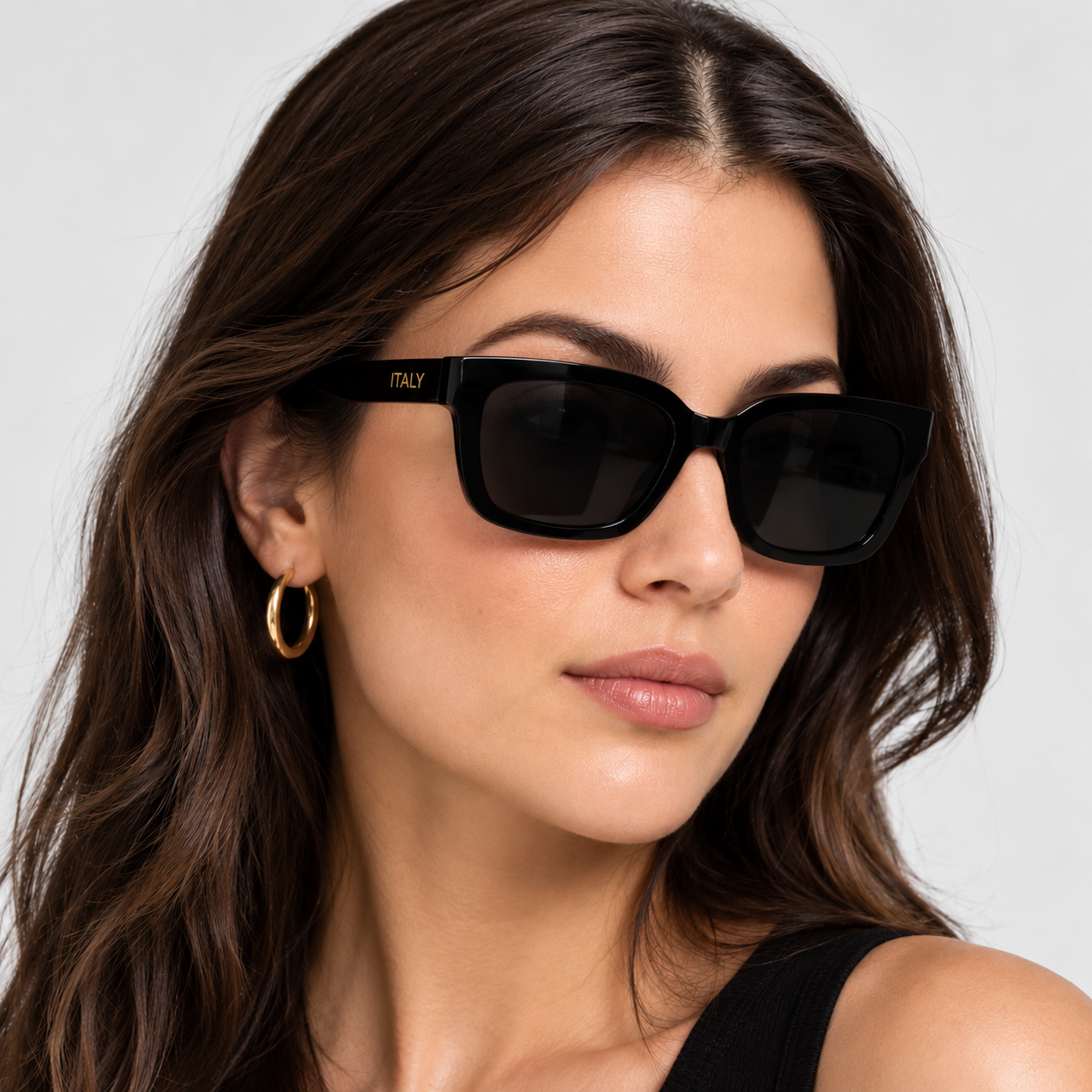 Signature Black Rectangle Sunglasses